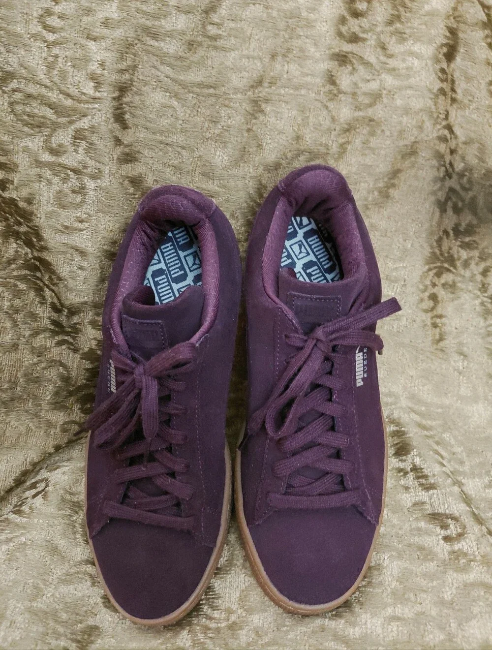 Puma Men's Purple Suede Lace-Up Sneakers
